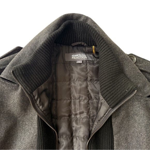 Kenneth Cole Reaction Charcoal Pea Coat - Picture 4 of 7